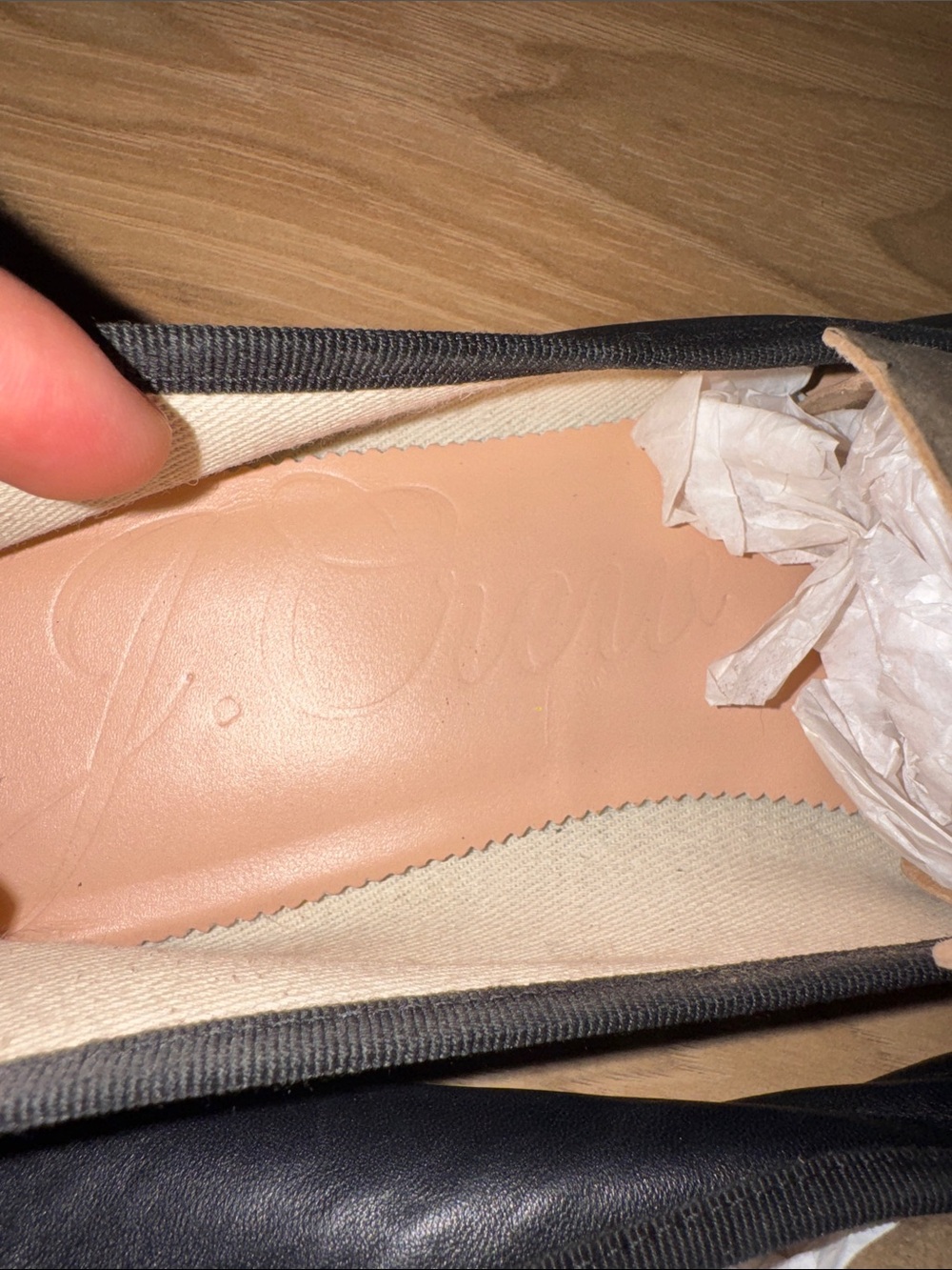 J. Crew Black Leather Ballet Flats with Bow - Picture 12 of 13